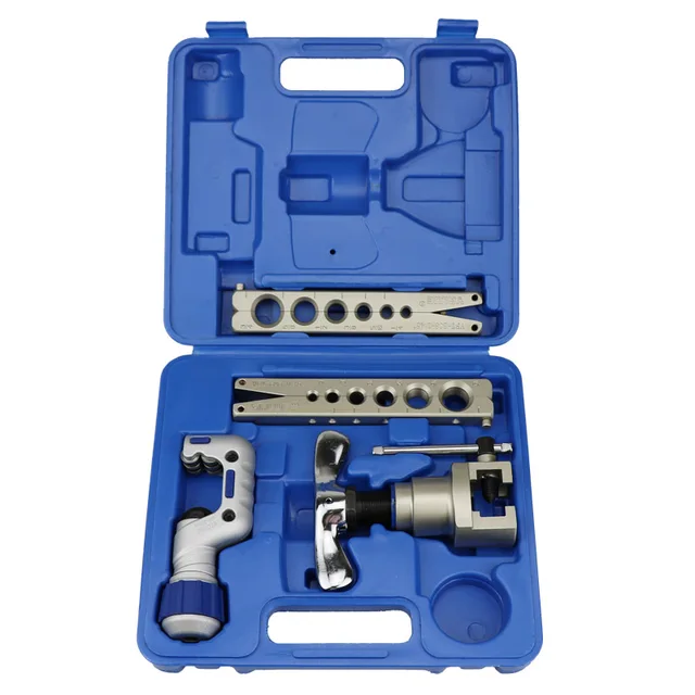 Kit d'outils d'évasement électrique, outil d'extension de tuyau en cuivre, outil  d'évasement excentrique à 45 degrés, outil d'évasement simple 1/4-3/4,  évasement rapide en 5 secondes,5chucks : : Bricolage