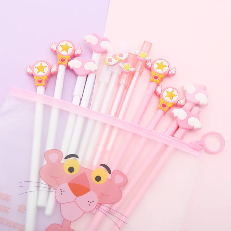 Набор гелевых ручек для смешивания, 12 шт., Kawaii, мультяшная, креативная, милая, крутая, фламинго, авторучка, чернильные ручки, офисные, стационарные, поставка с сумкой для карандашей - Цвет: 4
