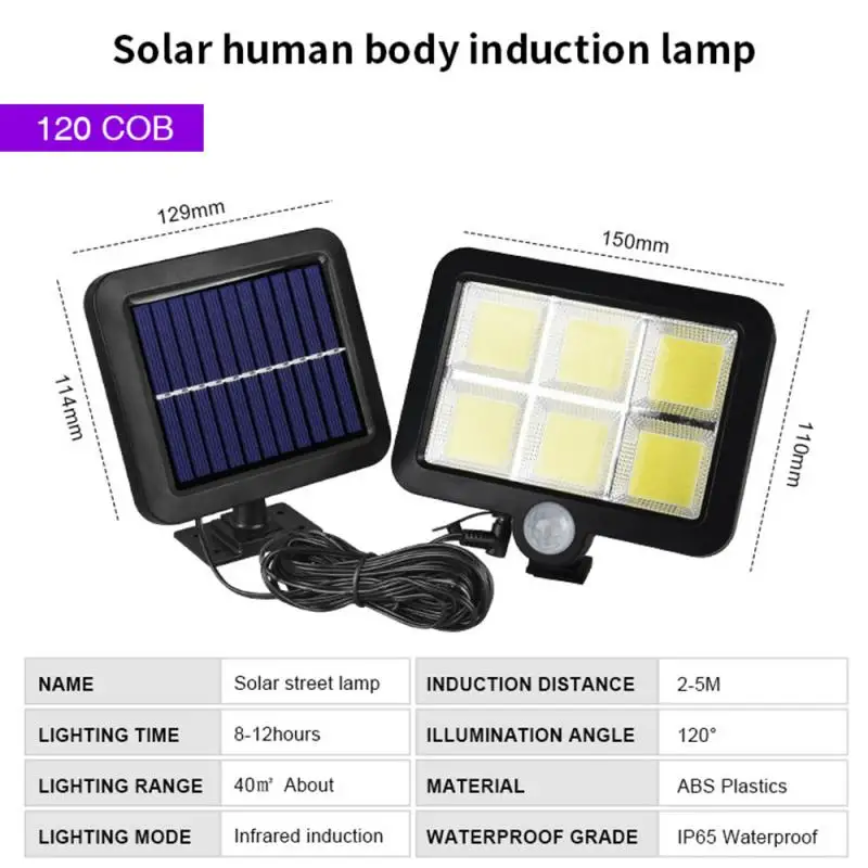 Sensor de Movimento Parede ao ar Luzes de Rua à Prova Solar para a Decoração do Jardim Solar Luz Pir Lâmpadas Livre Dwaterproof Água Novo Cob 100 - 120 Led 6 Cob 100120 led solar luz pir sensor