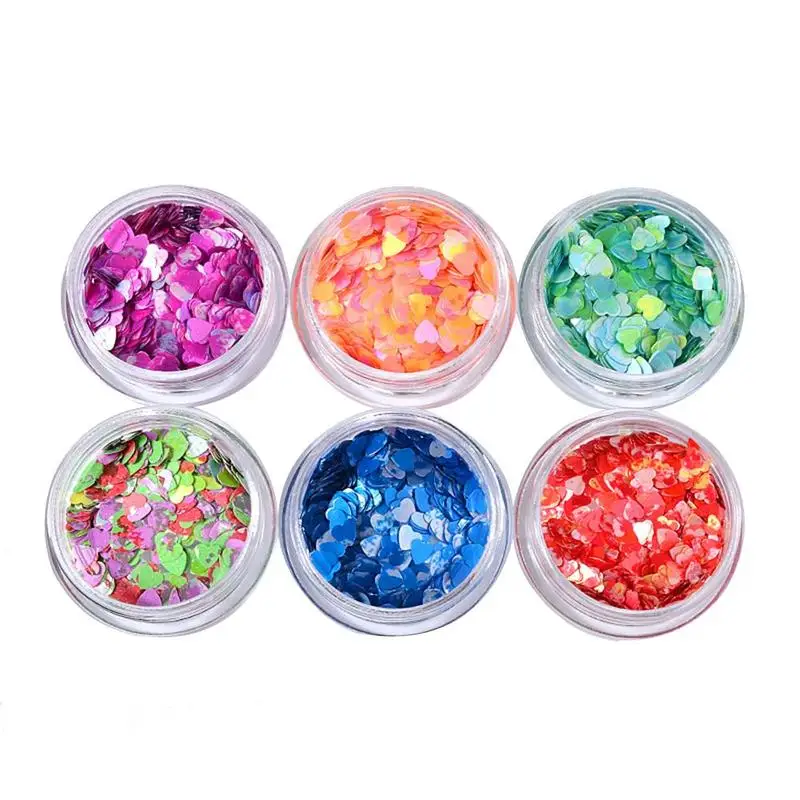 LEARNEVER 6 шт./1 Набор блестящие, дизайн ногтей Блестки для украшения ногтей Пыль порошок для ногтей для женщин Искусство Красота Маникюр наконечник D0C1