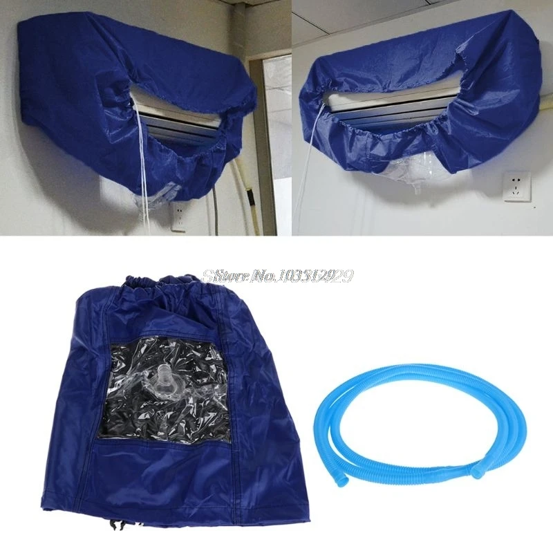 Blue Air Conditioner Cleaning Dust Washing Cover Clean Waterproof Protector Cap With 3m Water Pipes Whosale&ampDropShip | Дом и сад