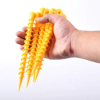 

10pcs 20cm Plastic Camping Trip Tent Peg Ground Nails Screw Stakes Pegs Beach Tent Stakes Pegs Pins Tent Accessories