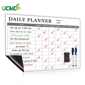 

School Magnetic Whiteboard Sticker Dry Erase Calendar Daily Weekly Monthly Planner Writing Board Family Office Message Board