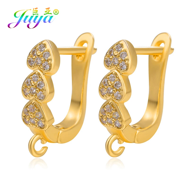 Gold Juya, сделай сам, кубический цирконий, серьги, крючки и застежки, аксессуары для женщин, модные Висячие серьги, материал для изготовления - Цвет: Gold