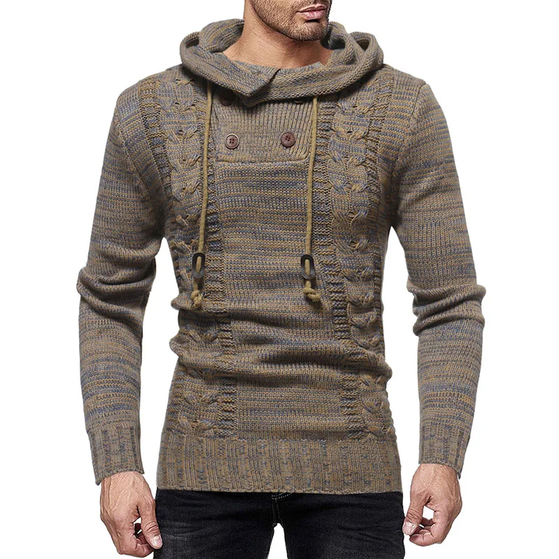 ZOGAA Men's Sweater Winter Double-Breasted Knitted Pullovers Jumpers Coat Hooded Slim Tops Outwear Casual Slim Turtleneck Tops ZOGAA Men's Sweater Winter Double-Breasted Knitted Pullovers Jumpers Coat Hooded Slim Tops Outwear Casual Slim Turtleneck Tops