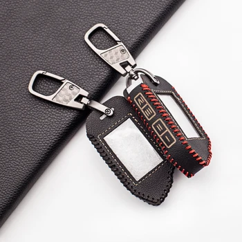 

Leather Car Key Case Cover For Sher-khan Mobicar A Mobicar B Safety In Two Senses Car Alarm System Russian Version Fob