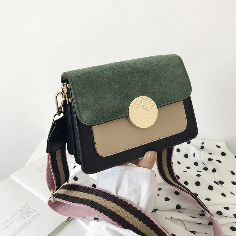 

Language meng wei Fashion Pu Small Square Bag Women's 2019 New Style Korean-style Contrast Color Shoulder Bag Autumn And Winter