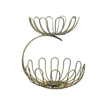 

Countertop Tray Double Layer Fruit Basket Display Stand Kitchen Organizer Living Room Draining Wedding Party Nordic Home Hotel