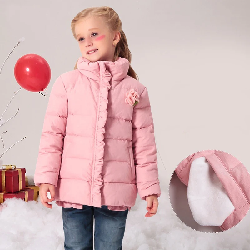 Рождественский наряд г., зимняя куртка пальто для девочек детская зимняя куртка на утином пуху для девочек зимняя куртка для малышей длинный рукав, от 3 до 12 лет