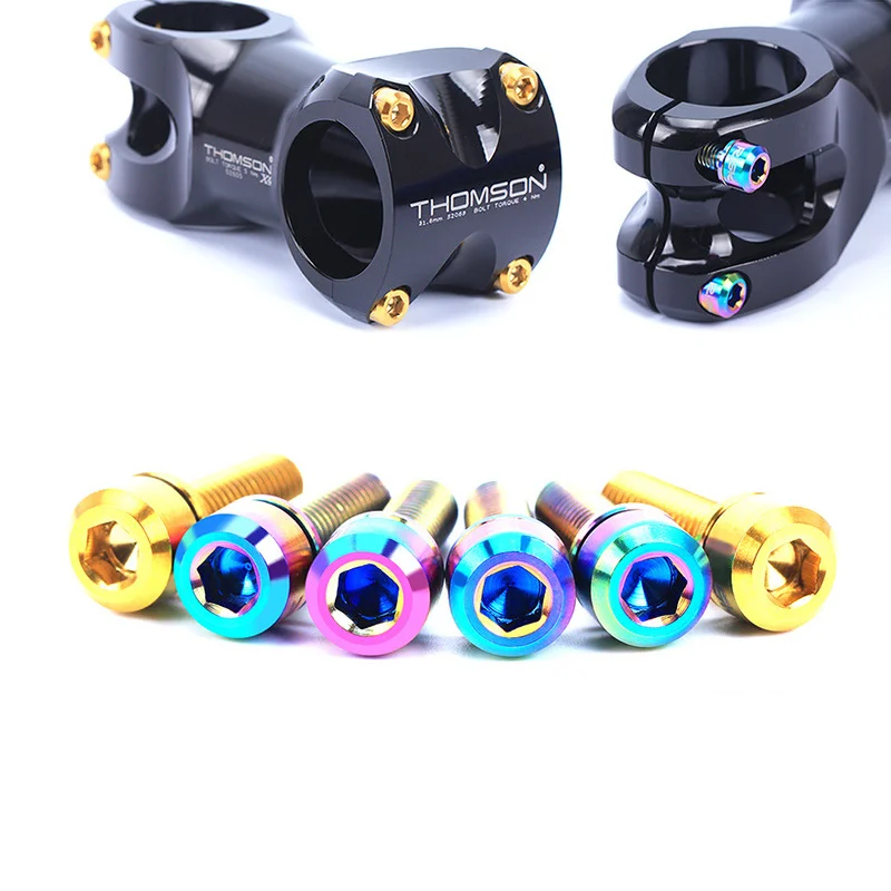 RISK 6 шт. M5x18mm/M5x20mm титановый шток болт с шайбой велосипедный велосипед MTB рулевой шток руль сверхлегкий вынос руля винты