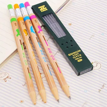 

1cs Forest Mechanical Pencil 2.0 Mm Lead Refill Pencil Automatic Pencil 4 Colors Random Pencils For Writing With Sharpener