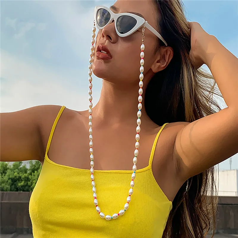 

Sunglasses Chain For Women Metal Reading Sun Glasses Cords Necklace Eyeglass Mask Pearl Lanyard Hold Straps Eyewear Retainer