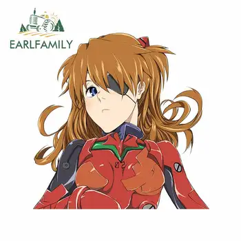 

EARLFAMILY 13cm x 12.8cm for Asuka Anime VAN Decal Cartoon Refrigerator RV Windshield Waterproof Scratch-proof Car Sticker