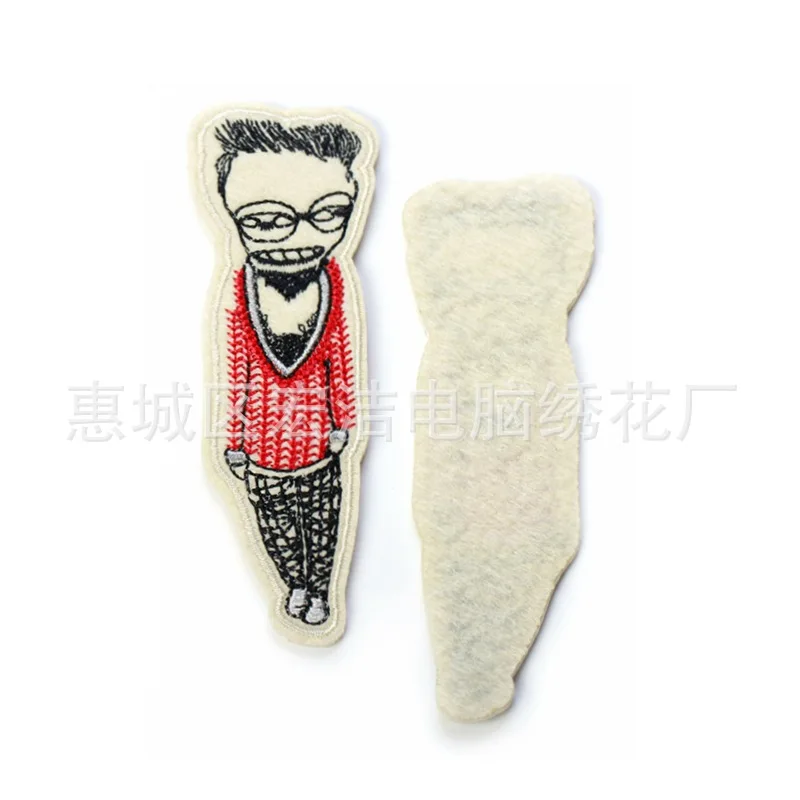 6pcs/lot Embroidery Patches Brooch Clothing Decoration Accessories Pink Girl Rock Glasses Diy Iron Heat Transfer Applique