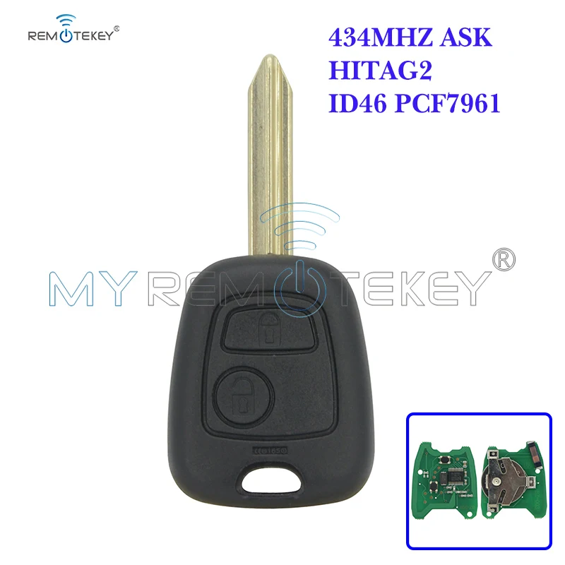 

Remtekey Remote key 2 Button 433mhz ask model ID46 PCF7961 for Citroen Xsara Picasso Berlingo 2002 2003 2004 2005 2006 2007 2008