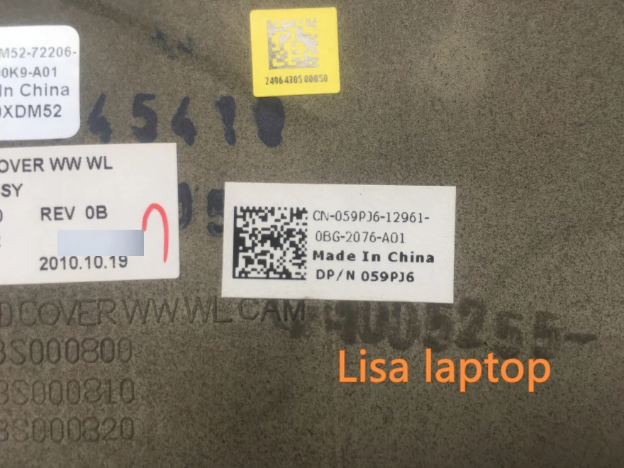 Для ноутбука Dell Latitude E4300 13,3 ЖК-задняя крышка с петлями 59PJ6 XDM52