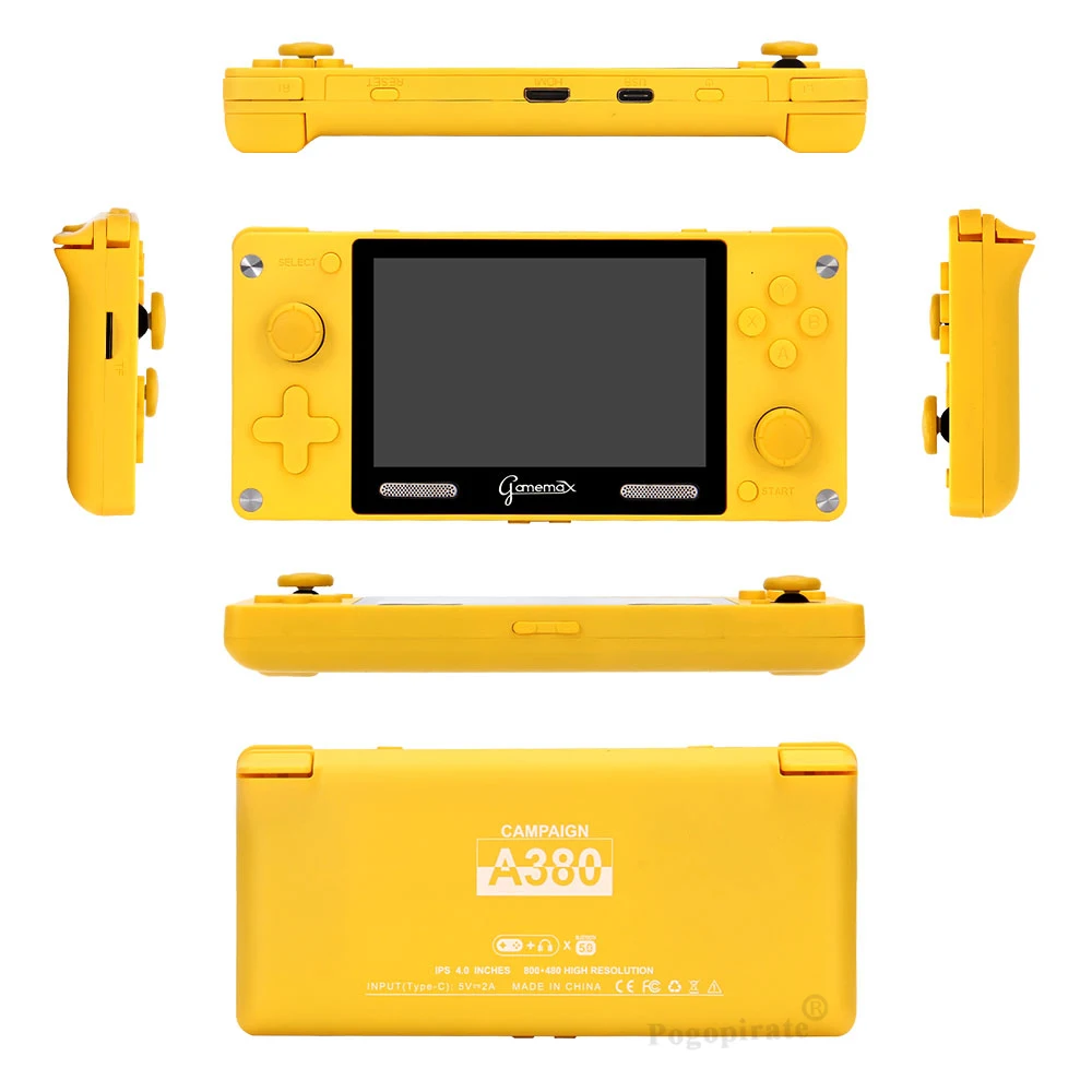 2021 A380 Retro Portable Mini Handheld joystick Console 32GB 4.0 Inch HD IPS Screen Kids Video Game Player Built-in 3600+ Games