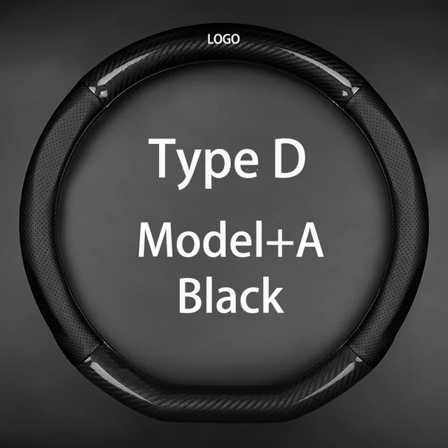 Carbon Fiber Cow Leather Car Steering Wheel Cover Accessories Fit Mercedes Benz ClassA W176 W169 B W245 C W205 W204 W203 C300 TypeD Model A Black