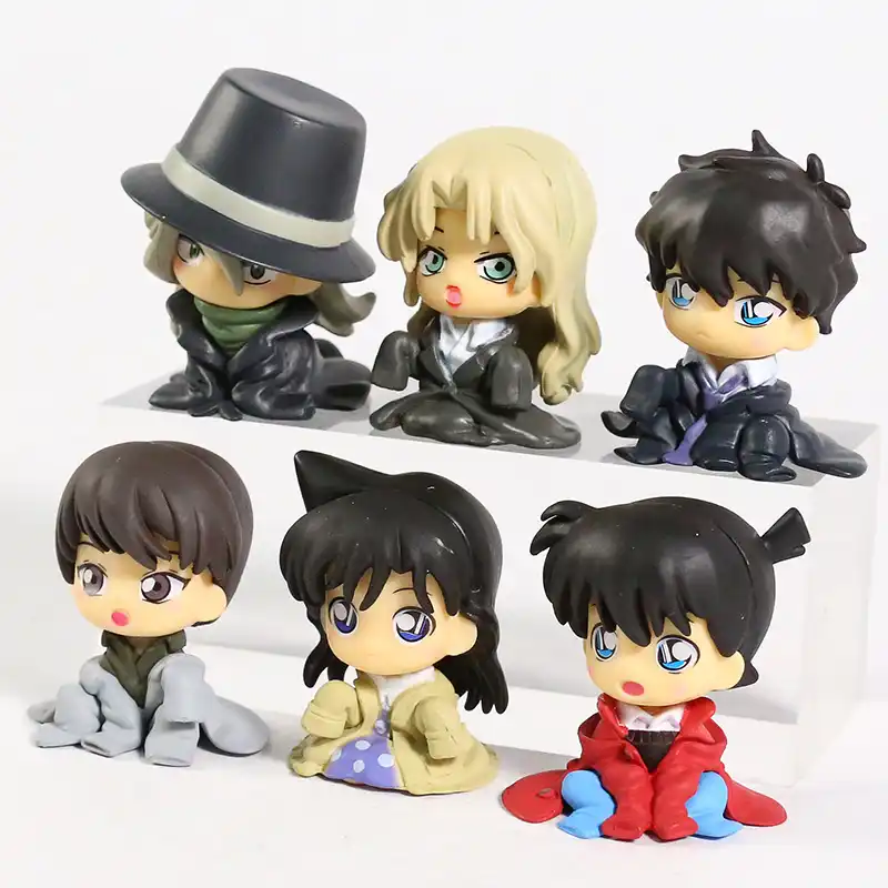 6ピース セット探偵コナンchidjima Setai P6コナン工藤新一毛利はジンpvcフィギュアのおもちゃ Null Aliexpress