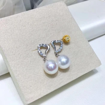 

Heart Hot S925 Silver Pearl Earrings Findings Stud Earrings Settings Mountings Parts Mounts for Wedding Gift Bridal Women