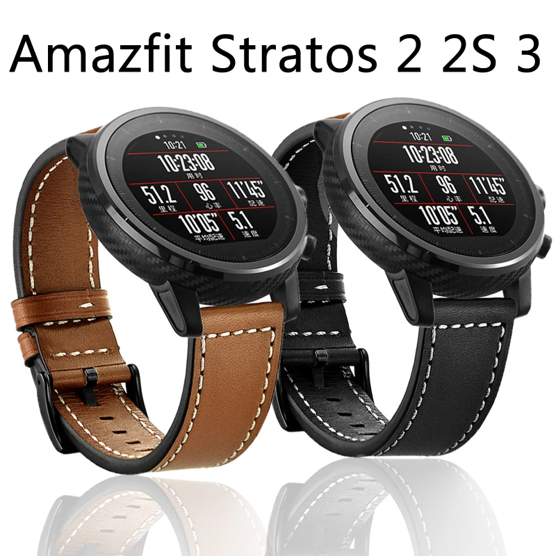 Для Xiaomi Huami Amazfit Stratos pace 2 2S 3 ремешок Смарт часы кожаный браслет для Gear S3/Ticwatch/Moto 360