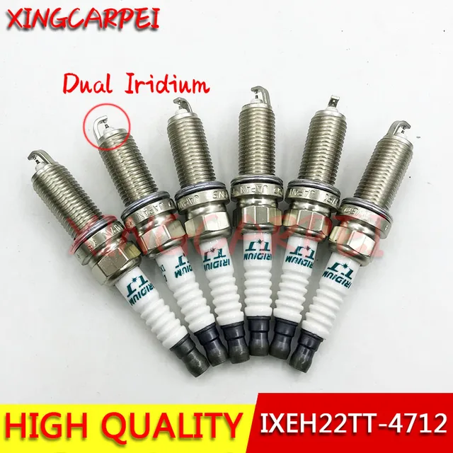 6 ピース/ロット IXEH22TT 4712 デュアルイリジウムスパークプラグ日産