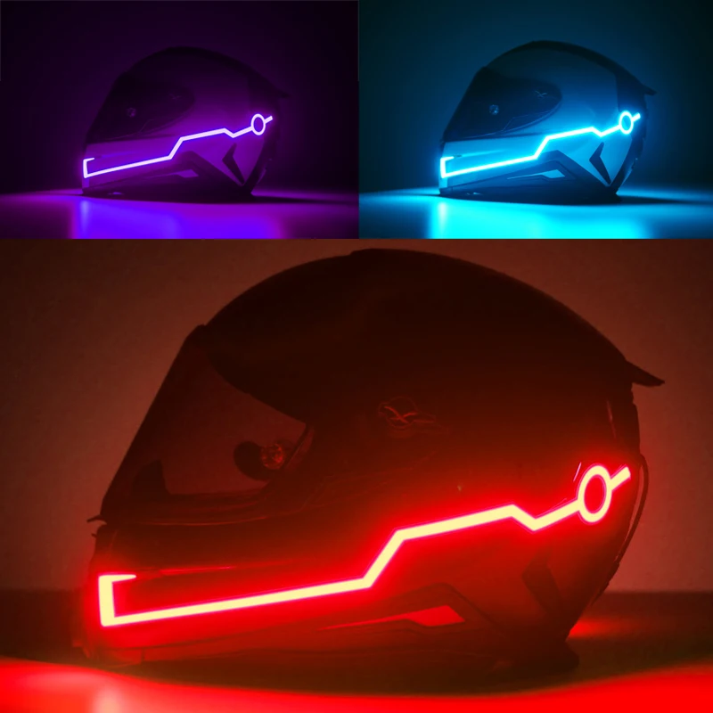 

Motorcycle LED Night Riding Signal Helmet EL Cold Light 4 Mode Led Bike Helmet Light Lights Strip Kit Bar Accessories styling