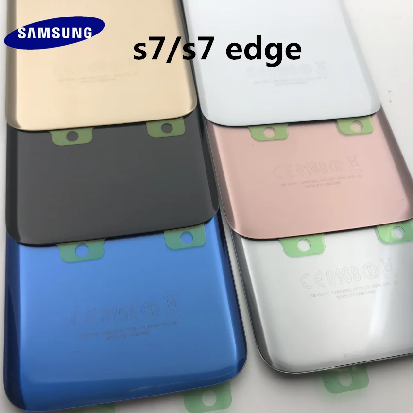 Samsung Galaxy S7 G930 S7 edge G935 Задняя крышка батареи корпус двери+ Ушная камера стеклянная рамка объектива Запасные части для ремонта