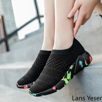 

New Mesh Mens Casual Shoes Breathable Sock Sneakers Men Comfortable Slip-On Loafers Adult Outdoor Walking Trainers Running Shoes