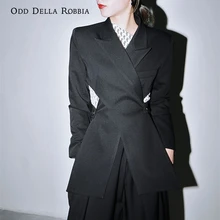 Odddellarobbia2021 outono feminino x cintura oco sexy sem costas terno jaqueta roupas de rua ol commuter topo all match tailoring1509