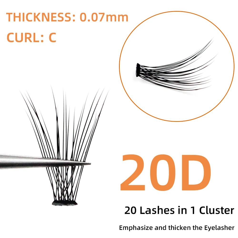 Wholesale 5 Cases 20D Individual Eyelashes Premade Fan Eyelashes Cluster Volume Russia Cilia Mink Eyelash Extension Make Up Tool