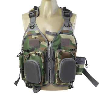 

Camouflage Night Reflective Strip Fishing Vest Fishing High Buoyancy Foam Survival Vests Breathable Adjustable Jacket