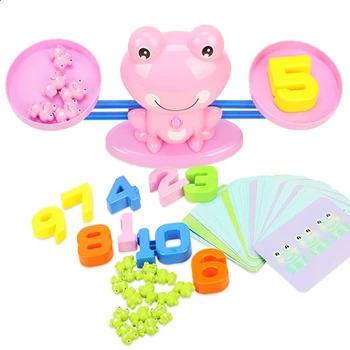 

Cute Frog Balance Scale Math Game Children Enlightenment Digital Addition and Subtraction Math Scales Puzzle Toys