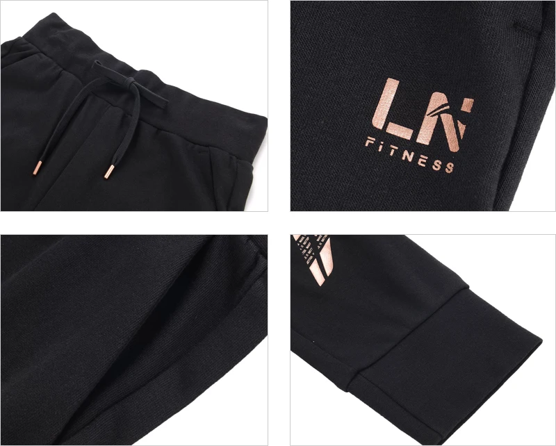 Li-Ning Women Training Series Sweat Pants Printing Loose Fit 60% Cotton 40% Polyester LiNing Sports Trousers AKLP538 WKY263