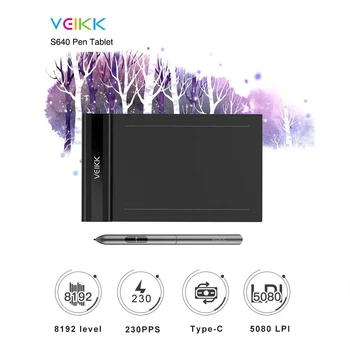 

6*4 Inches 5080DPI 230PPS Digital Pen Tablet Anime Graphic Tablet for Drawing & Playing OSU with 8192 Levels Battery-Free Pen