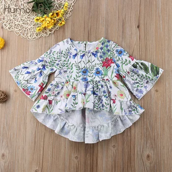 

Humor Bear Summer Baby Girls Tuxedo Dresses Long Sleeve European Children'S Long-Sleeved Floral Ruffle Children Girl Clothes