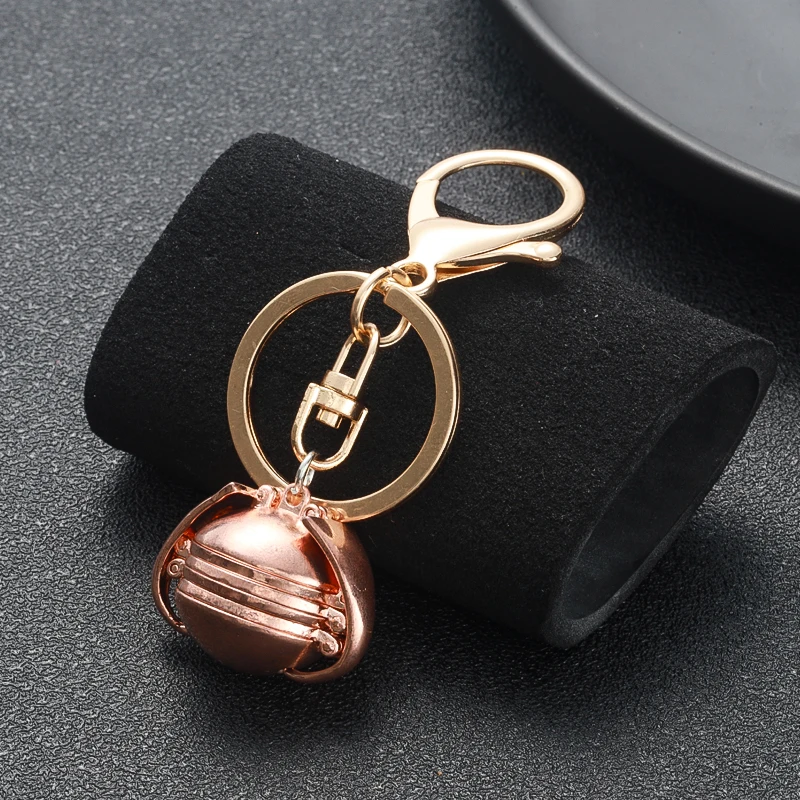 Glossy C Винтажный серебряный Розовое Золото цветной брелок фото кулон Круглый многослойный фазовый ящик Подвеска DIY Крыло ангела коробка Памяти автомобильный брелок - Окраска металла: Glossy C