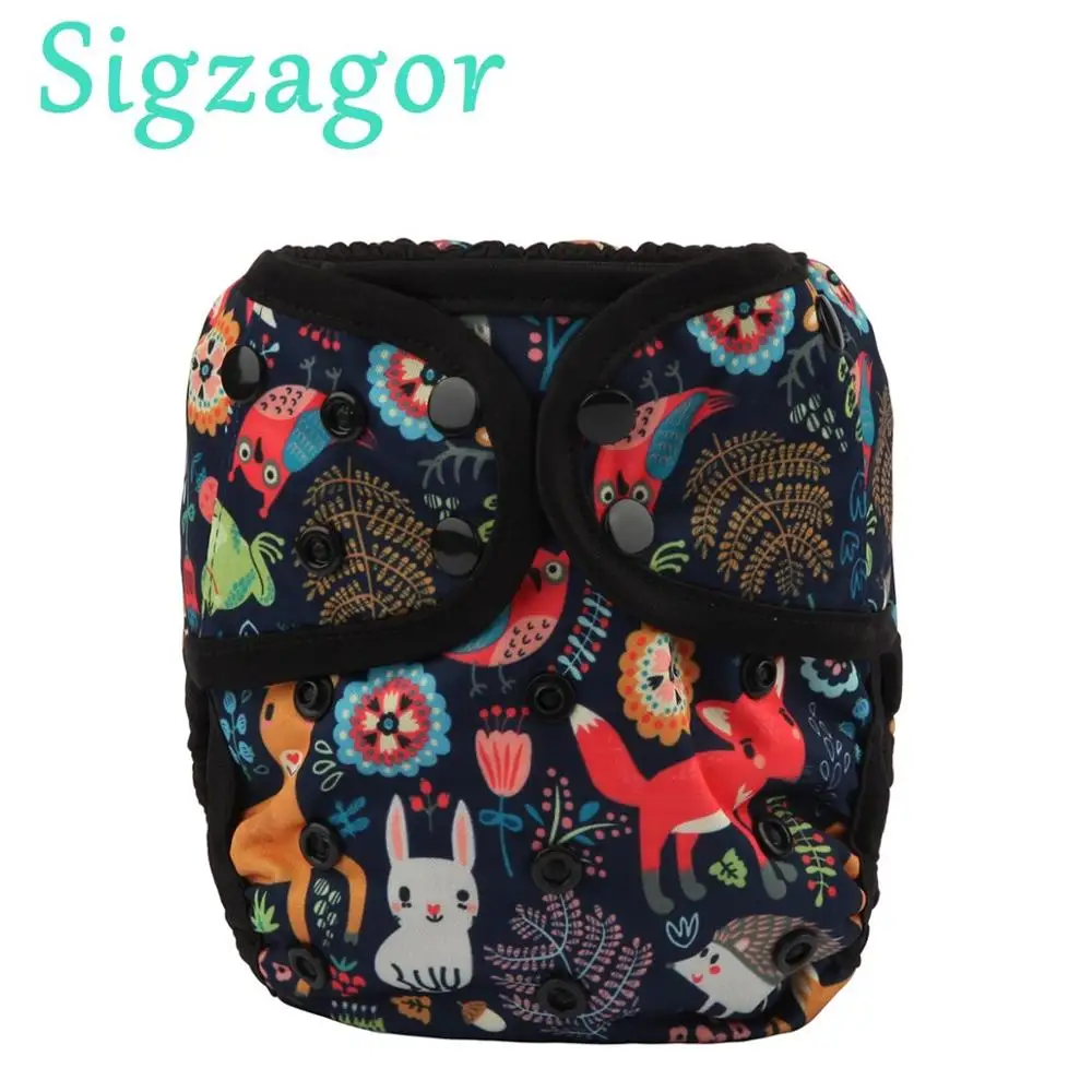 New Baby-Cloth-Diaper Cover Nappy Sigzagor Double-Gusset One-Size Waterproof 1-Os 4-13kg kWm8jX5w