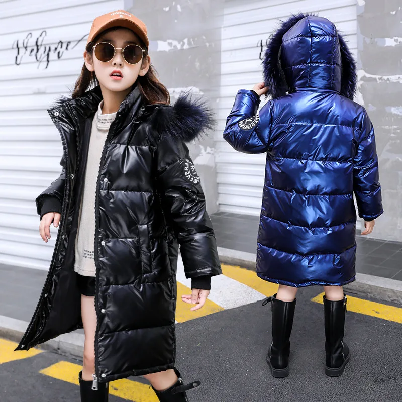 

Girls Winter Jackets for Kids Outerwear Teenage Fur Collar Coats for Girls Jackets Fashion Warm Thick Children Clothing Costume