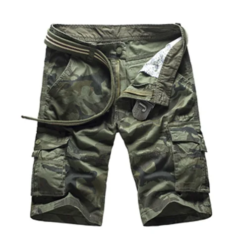 1566GreenCamo Камуфляжные мужские шорты Карго, новинка, мужские повседневные шорты, мужские свободные рабочие шорты, мужские военные шорты размера плюс 29-44 - Цвет: 1566GreenCamo
