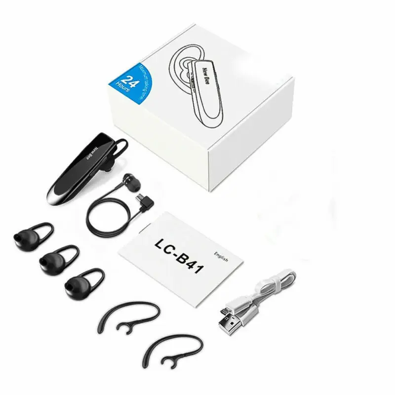 Wireless Bluetooth Headset Handsfree Earpiece Drive Microphone Earbud Ear Hook Headphone