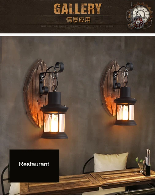 Applique Da Parete A Forma Umanoide - Lampada E27, Design Vintage, Colore Metallico, Per Camera, Bar, Corridoio - Foto 3