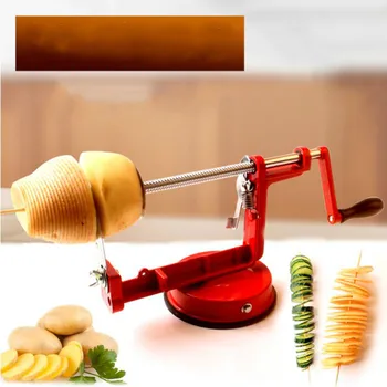 

Stainless steel potato slicer multi-function peeled nuclear fruit peeling machine manual rotation three-in-one cutting ZP7101123