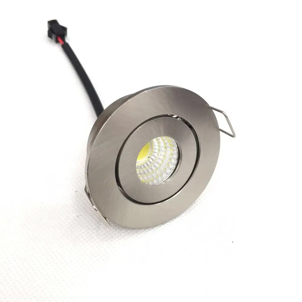 

10pcs/lot 3W dimmable 0-100% Small Led Downlights Recessed Mini Adjustable Cob Cabinet Spot Lights Hole Size 40-45mm