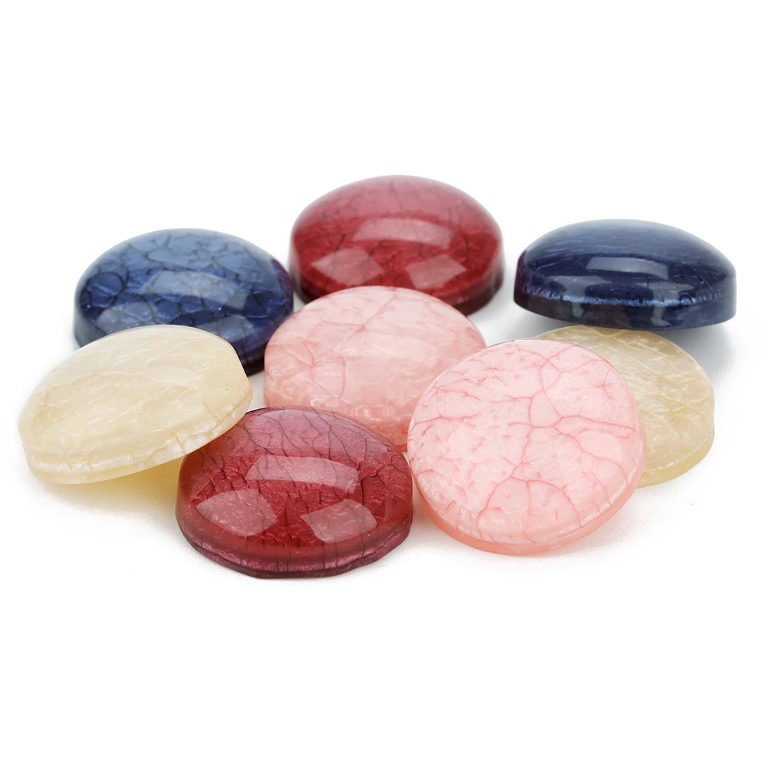 

10pcs/lot 25mm Resin Cabochon Suitable For Diy Ice Crack Round Colorful Gemstone Wild Ring Pendant Bracelet Jewelry