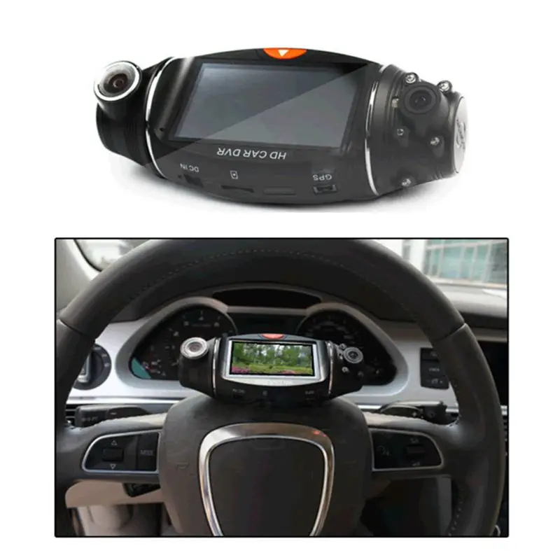 Двойной объектив 720P 2,7 ''камера автомобиля gps DVR Cam Dash Видео вождения рекордер