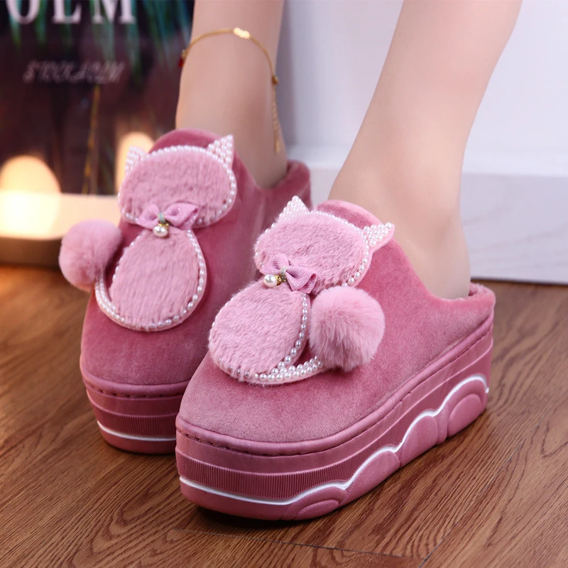 Women Home Slippers Flat Platform Big Size 41 Winter Women