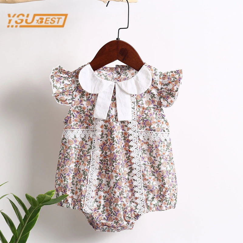 Cute Newborn Baby Girl Sleeveless Printing Rompers Toddler Jumpsuit Summer Infant Baby Girls Children Outfit Rompers 0-2Yrs black baby bodysuits	