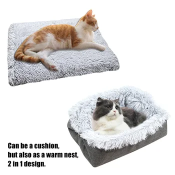 

Self Warming Multifunctional Mat Pet Bed Soft Home Long Plush Cats Dogs Indoor Winter Warm Cushion Living Room Bedroom Furry