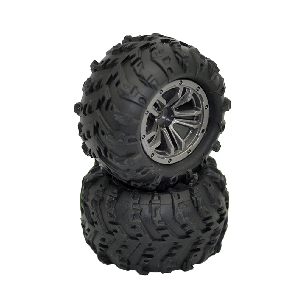2PCS 1/20 Rubber Tires with Wheels for XLH 9145 Off-Road Monster Truck RC Car Accessories